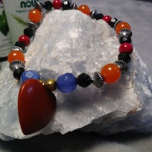 Hippie heart bearded bracelet